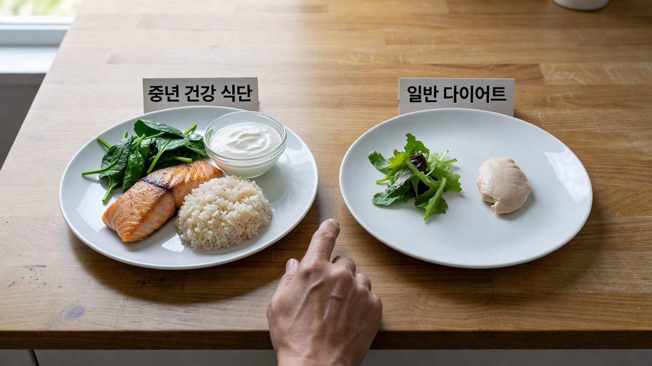 중년 건강 식단, 일반 다이어트와 달라야 하는 이유
