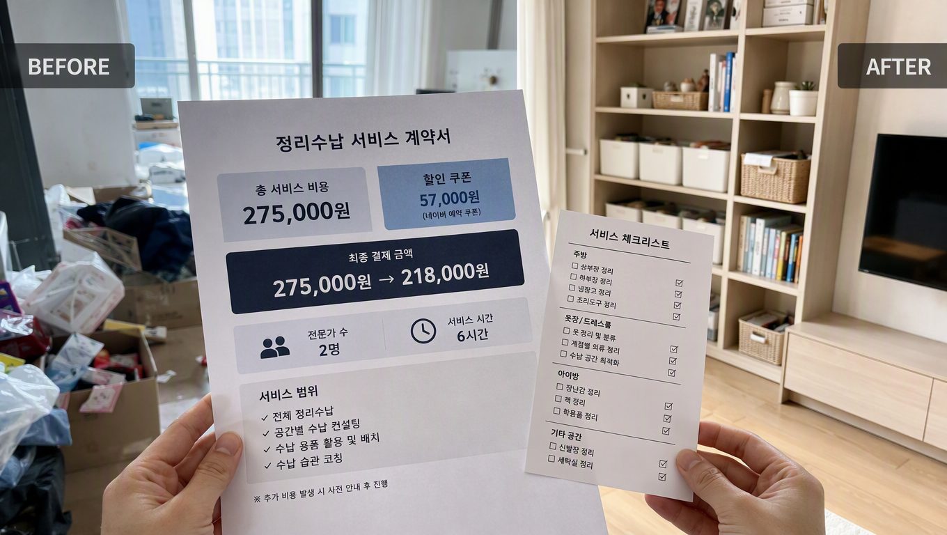 집 정리정돈 업체 비용과 선택 기준｜견적·서비스 범위·주의사항 총정리