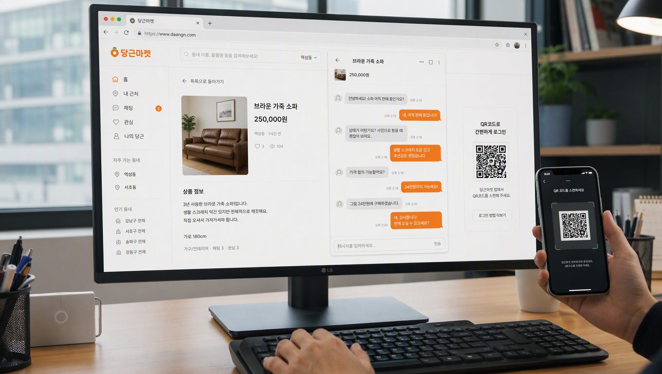 당근마켓 PC버전으로 중고거래 채팅하는 방법|웹채팅 사용법