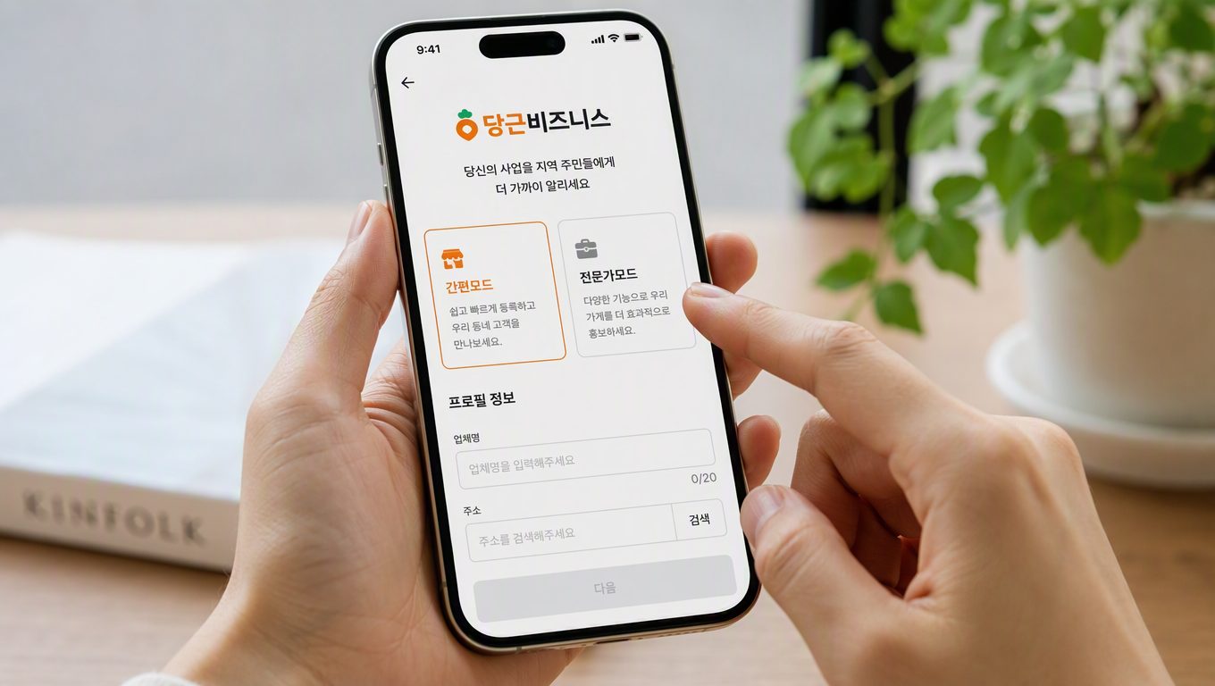 당근마켓 비즈니스 광고 시작하려면 어떤 계정을 만들어야 하나요?