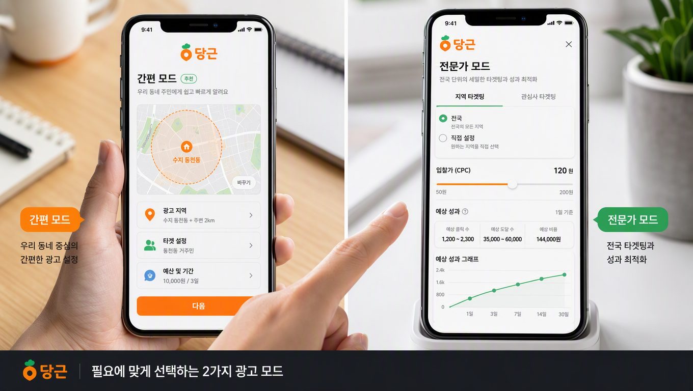 당근마켓비즈니스거래방법: 모드별 차이와 광고 기능