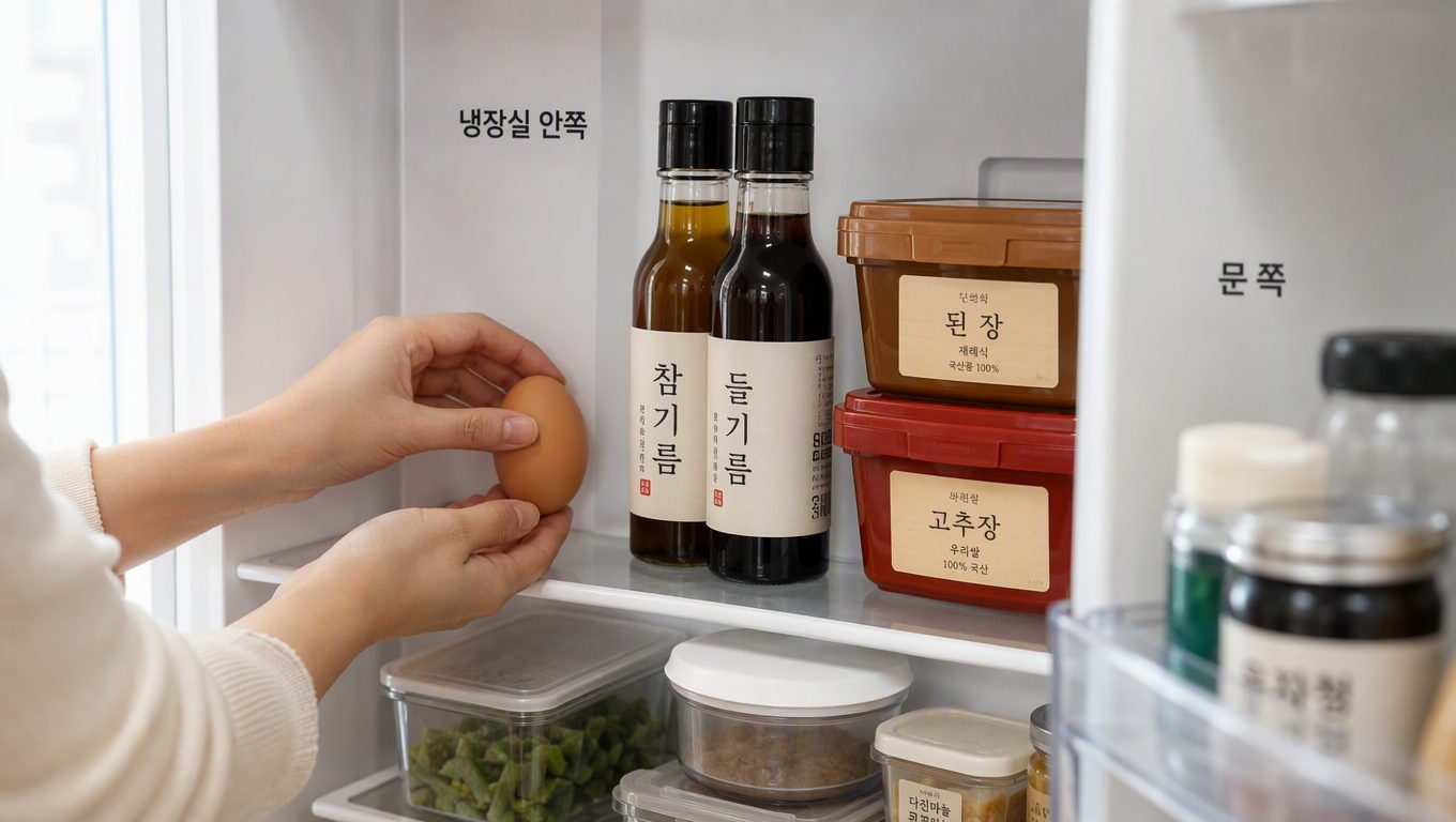 식재료 보관법: 냉장고 위치별 관리와 달걀·기름·장류 보관 요령